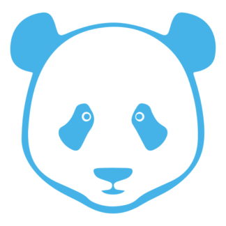 Simple Panda Face Decal (Baby Blue)